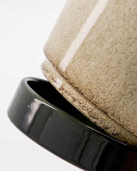 Kovový obal na květináč Beige / Green – set 2 ks