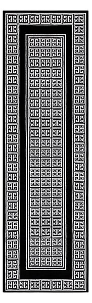 Dywany Łuszczów Běhoun Gloss 6776 85 greek black/ivory ROZMĚR: 70x200