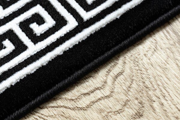 Dywany Łuszczów, Běhoun Gloss 6776 85 greek black/ivory, 70x200, černobílá, ložnice