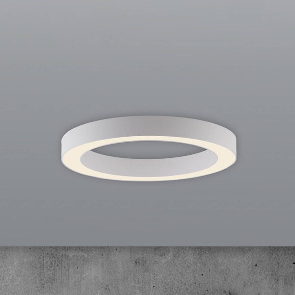 PURE LED stropní svítidlo Lines, Ø 35 cm, bílé,, stmívatelný, Bílá / opál, Obývací pokoj / jídelna, Hliník, Moderní