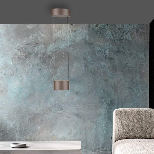 PURE LED závěsné světlo Clipse, bronzová barva Ø 20 cm 2 svítidla, stmívatelný, Bronz / starožitná mosaz, Obývací pokoj / jídelna, kov, Moderní