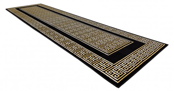 Dywany Łuszczów, Běhoun Gloss 6776 86 greek black/gold, 60x300, žlutá, kancelář