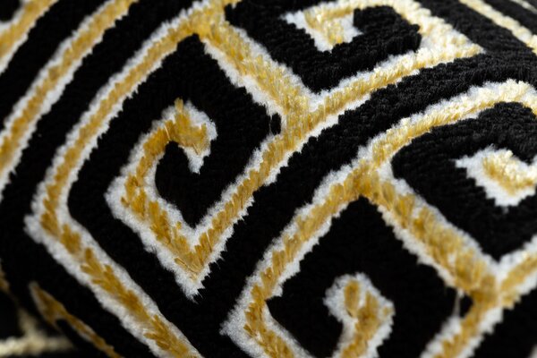 Dywany Łuszczów, Běhoun Gloss 6776 86 greek black/gold, 60x300, žlutá, kancelář