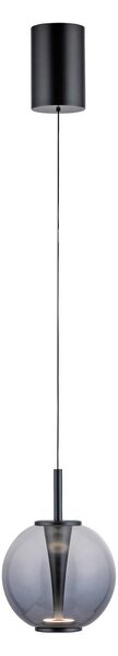 PURE LED závěsné světlo Infinity, šedá/kouřově šedá, Ø 18 cm,, stmívatelný, Hliník / šedá / zinek, Obývací pokoj / jídelna, Sklo