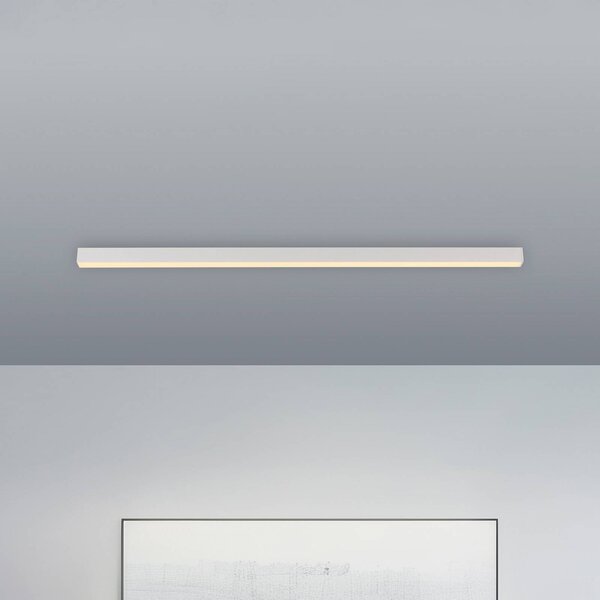 PURE LED stropní svítidlo Lines, bílé, 110 cm, dálkové ovládání, stmívatelný, Bílá / opál, Obývací pokoj / jídelna, Hliník, Moderní