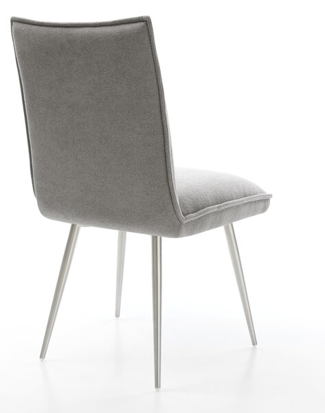 DELIFE Jídelní židle Lelio-Flex strukturovaná látka Měkký šedá 4-nohá zúžená nerezová ocel taštičkové pružiny