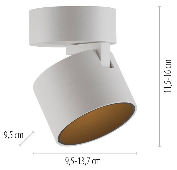 PURE LED stropní bodové osvětlení Cup, bílé, Ø 9,5 cm, kov, stmívatelný, Bílá / opál, Obývací pokoj / jídelna, kov, Moderní