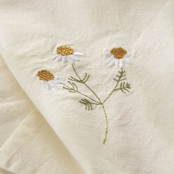 Bavlněná utěrka s výšivkou Flora Daisy