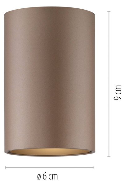 PURE LED stropní svítidlo do koupelny Point, bronzová barva, Ø 6 cm, IP44, stmívatelný, Bronz / starožitná mosaz, Koupelna, kov, Moderní