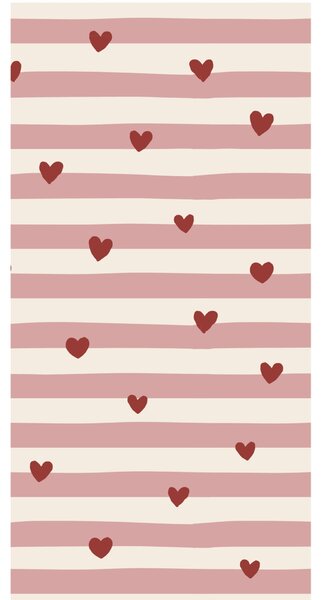 Papírové ubrousky Red hearts / Pink Stripes – 16 ks