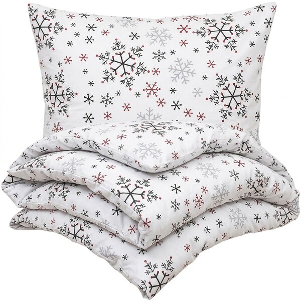 4Home Povlečení mikroflanel Snowflakes, 140 x 220 cm, 70 x 90 cm