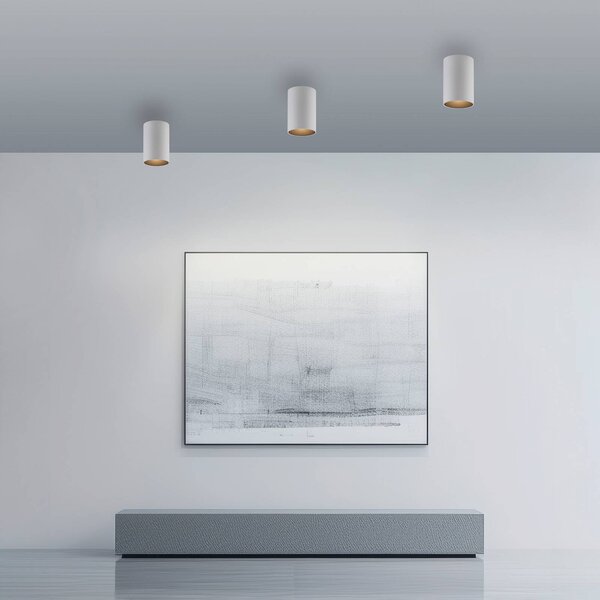 PURE LED stropní svítidlo do koupelny Point, bílé, Ø 6 cm, kov, IP44, stmívatelný, Bílá / opál, Koupelna, kov, Moderní