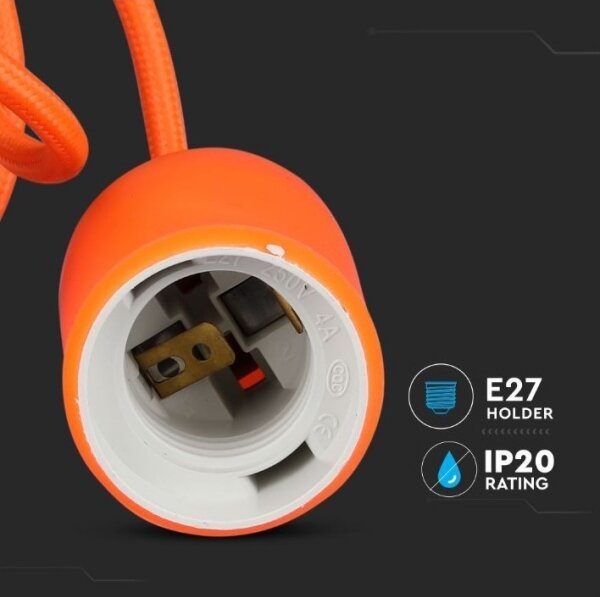 Lustr na lanku 1xE27/60W/230V oranžová