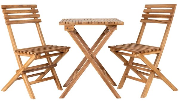 Nordic Living Zahradní set dvou teakových židlí a stolku Cuenca