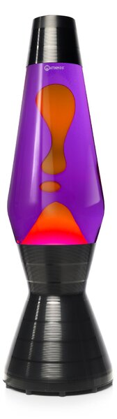 Mathmos Astro Vinyl, originální lávová lampa s fialovou tekutinou a oranžovou lávou, 43cm