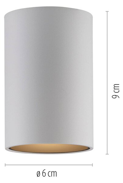 PURE LED stropní svítidlo do koupelny Point, bílé, Ø 6 cm, kov, IP44, stmívatelný, Bílá / opál, Koupelna, kov, Moderní