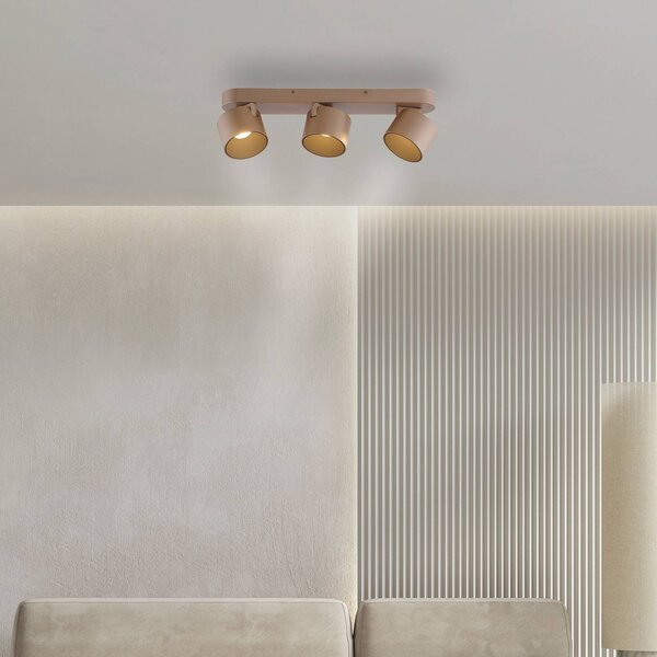 PURE LED stropní bodové osvětlení Cup, bronzová barva, 56 cm, kov, 3 žárovky, stmívatelný, Bronz / starožitná mosaz, Obývací pokoj / jídelna, kov, Moderní