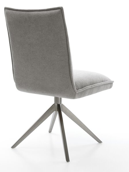 DELIFE Jídelní židle Lelio-Flex látka Měkký šedá křížová podnož široká grafitová 360° otočný houpací funkce taštičkové pružiny