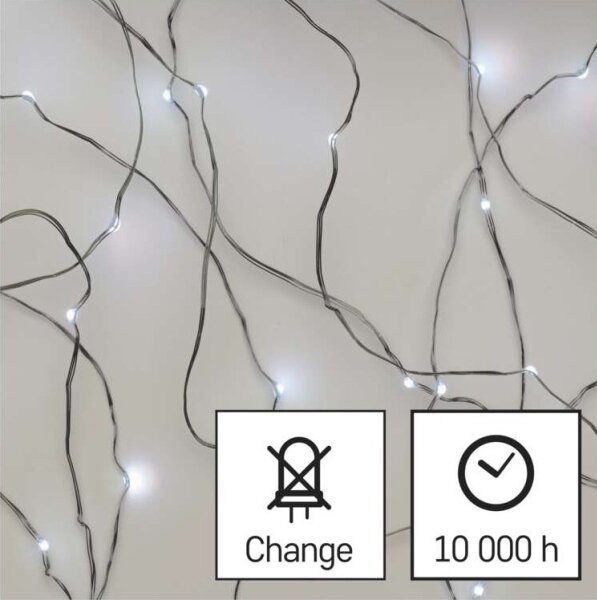 LED venkovní řetěz 40xLED/9m IP44 studená bílá