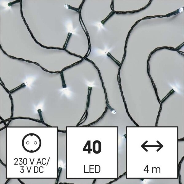 LED venkovní řetěz 40xLED/9m IP44 studená bílá