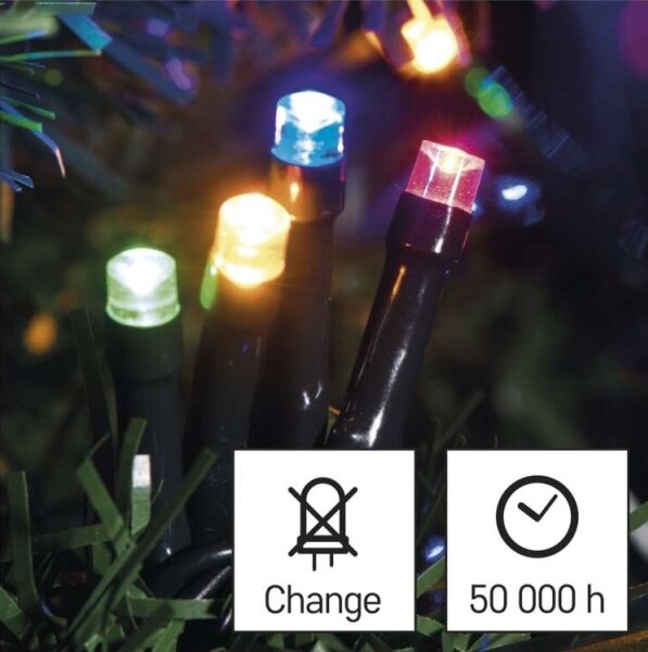 LED venkovní řetěz 80xLED/13m IP44 multicolor