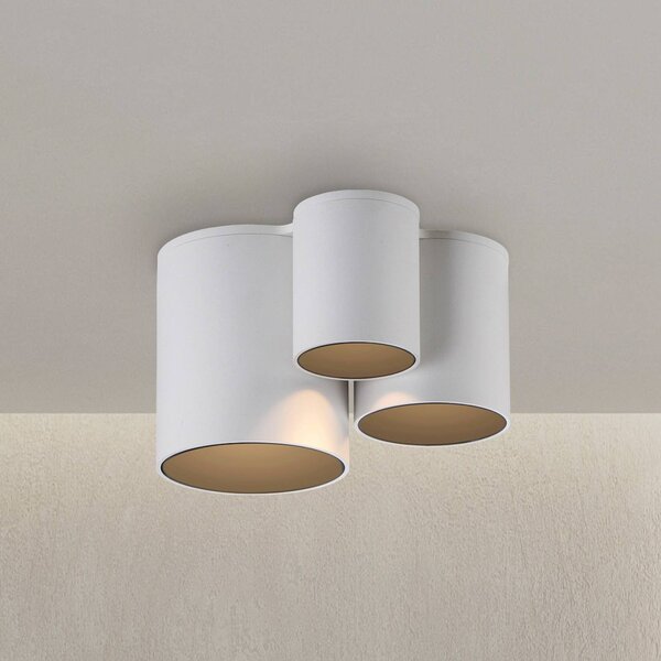 PURE LED stropní svítidlo do koupelny Point, bílé, délka 18 cm, 3 svítidla., stmívatelný, Bílá / opál, Koupelna, kov, Moderní