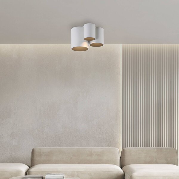 PURE LED stropní svítidlo do koupelny Point, bílé, délka 18 cm, 3 svítidla., stmívatelný, Bílá / opál, Koupelna, kov, Moderní