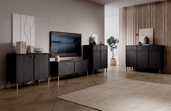 Minimalistická komoda DENRA - černá