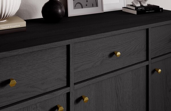 Minimalistická komoda DENRA - černá