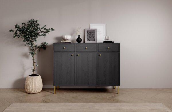 Minimalistická komoda DENRA - černá
