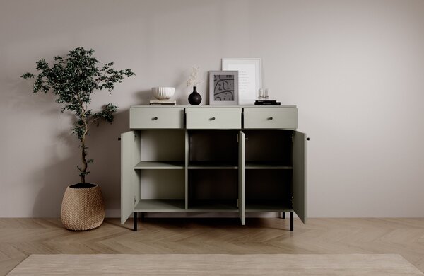 Minimalistická komoda DENRA - zelená