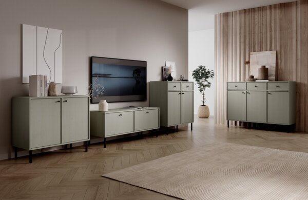 Kombinovaná minimalistická komoda DENRA - zelená