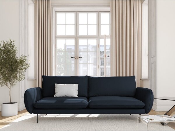 Tmavě modrá sametová pohovka 200 cm Vienna – Cosmopolitan Design