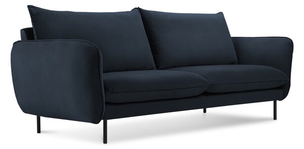 Tmavě modrá sametová pohovka 160 cm Vienna – Cosmopolitan Design