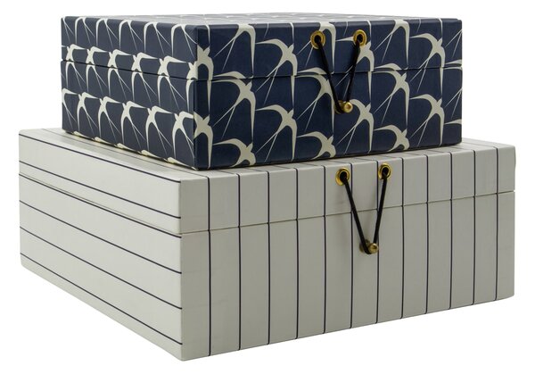 Papírový úložný box Keep Sand / Dark Grey – set 2 ks