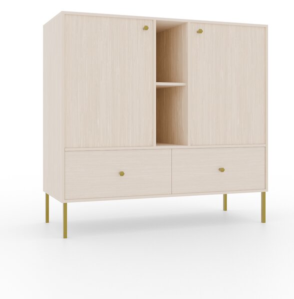 Nízká kombinovaná minimalistická komoda DENRA - béžová