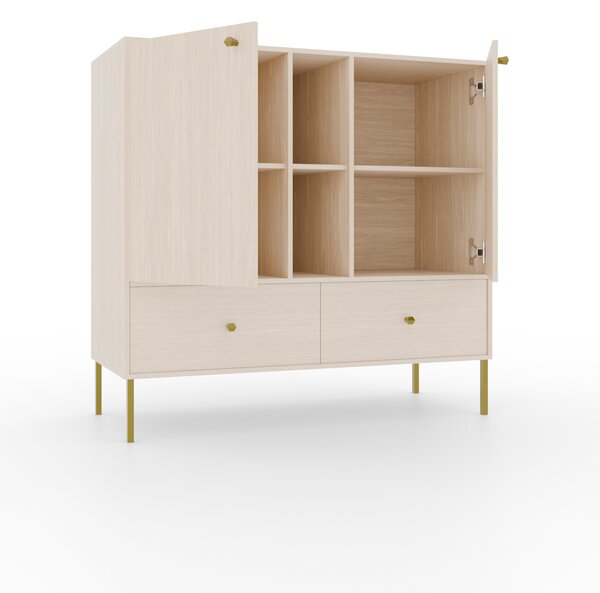 Nízká kombinovaná minimalistická komoda DENRA - béžová