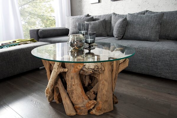 Konferenční stolek NATURE LOUNGE 50cm základní část teakové dřevo bez skleněné desky