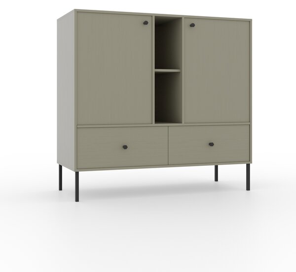 Nízká kombinovaná minimalistická komoda DENRA - zelená