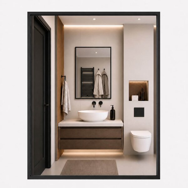 Baltica Design Aluma zrcadlo 60x80 cm obdélníkový černá 5904107933498