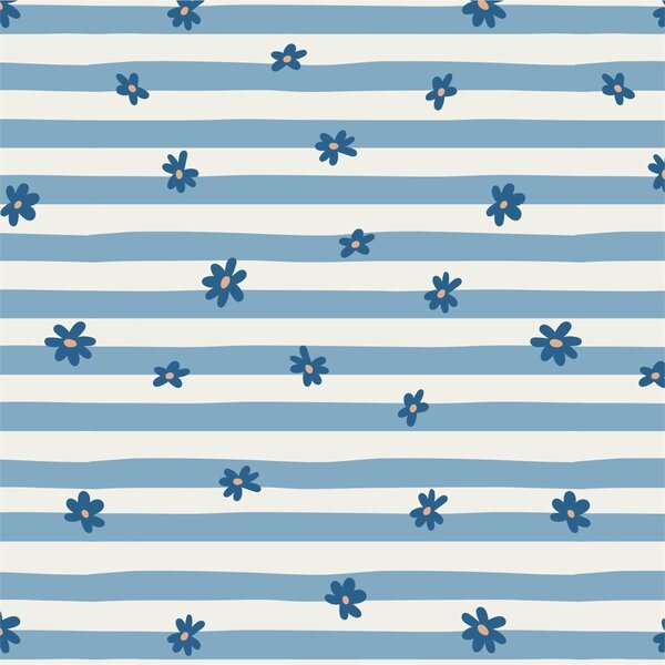 Papírové ubrousky Blue flowers / light blue stripes – 20 ks