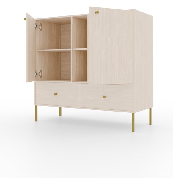 Nízká kombinovaná minimalistická komoda DENRA - béžová