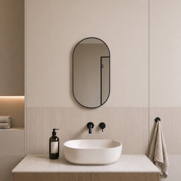 Baltica Design Aluma zrcadlo 50x70 cm oválný černá 5904107933573