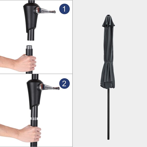 SONGMICS Slunečník NARNIA šedý