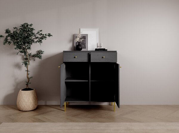 Kombinovaná minimalistická komoda DENRA - černá
