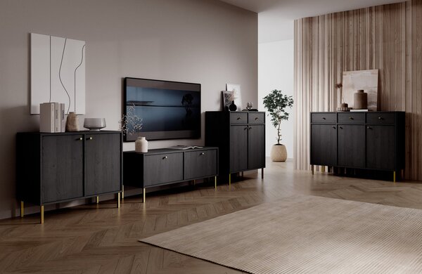 Kombinovaná minimalistická komoda DENRA - černá
