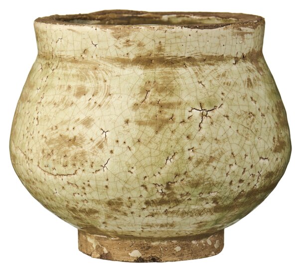 Keramický obal na květináč Light Green Crackle