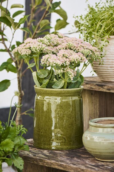 Keramický obal na květináč Green 17 cm
