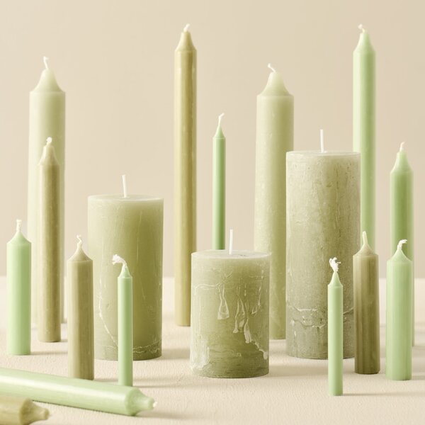 Svíčka Taper Green Tea – set 12 ks