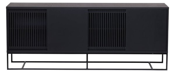 Černá nízká komoda v dekoru dubu 188x75 cm Ende – Woodman
